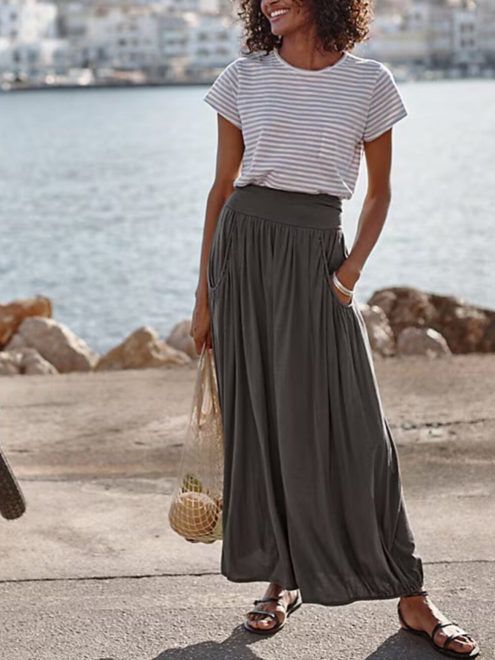 Garnet Hill Favorite Knit Maxi Skirt  - Large